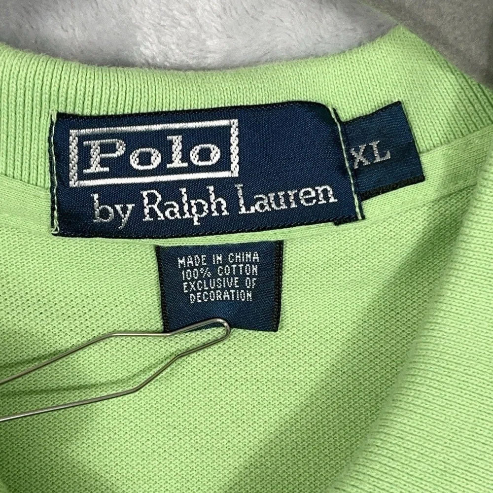Polo Ralph Lauren‎ Polo Shirt Mens XL Lime Green Pink Pony Golf Preppy Cotton